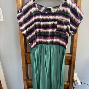 Striped Purple and Green Dress